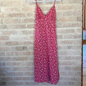 Floral Print Tie-Back Midi Dress